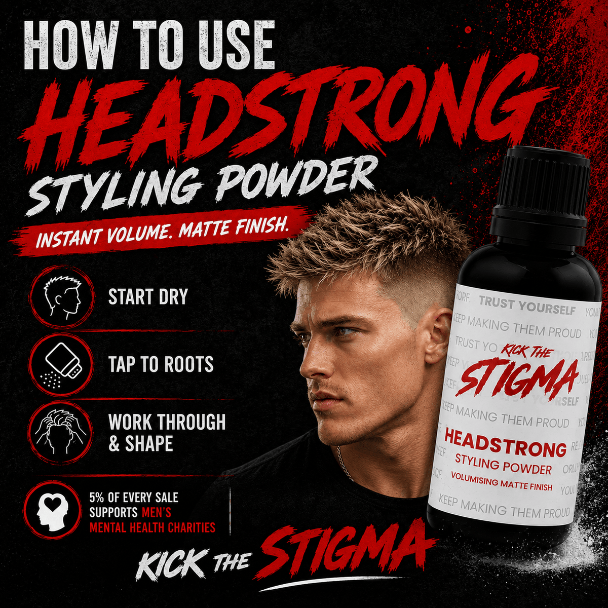 How To Use Headstrong Styling Powder: Get More Volume With Less Effort - Kick The Stigma
